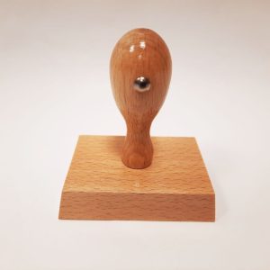 Rubber stamp with wooden handle, size 70x50mm