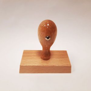 Rubber stamp with wooden handle, size 80x40mm